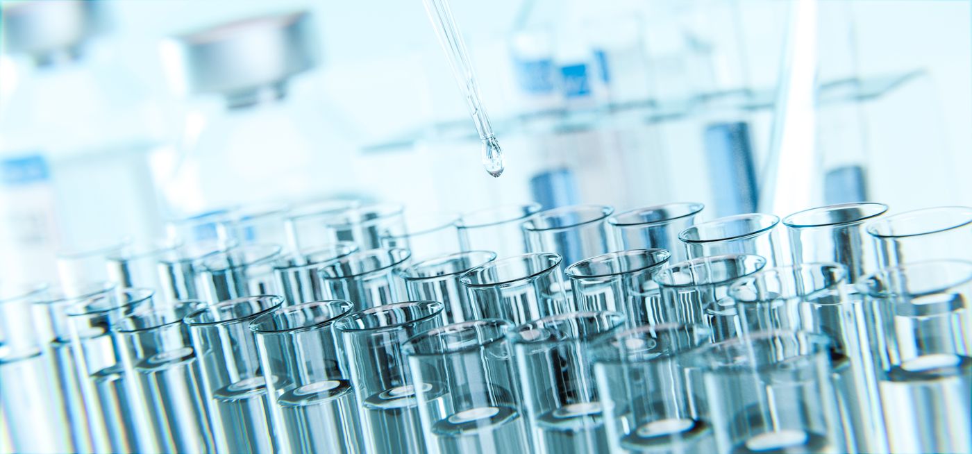 Racks of clean laboratory test tubes under even light